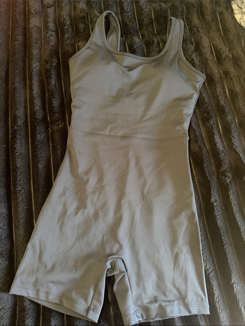 Women’s Sleeveless One-Piece Active Bodysuit in Gray